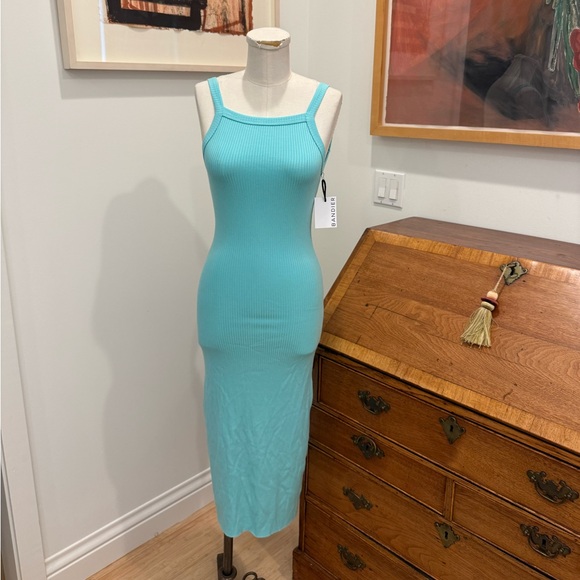 WSLY Ribbed Tank Dress - Lagoon Blue - Picture 1 of 6